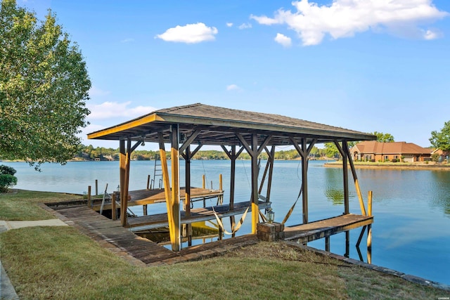 69 Resplandor Way, Hot Springs Village, AR 71909 - view of dock with boat lift and a water view
