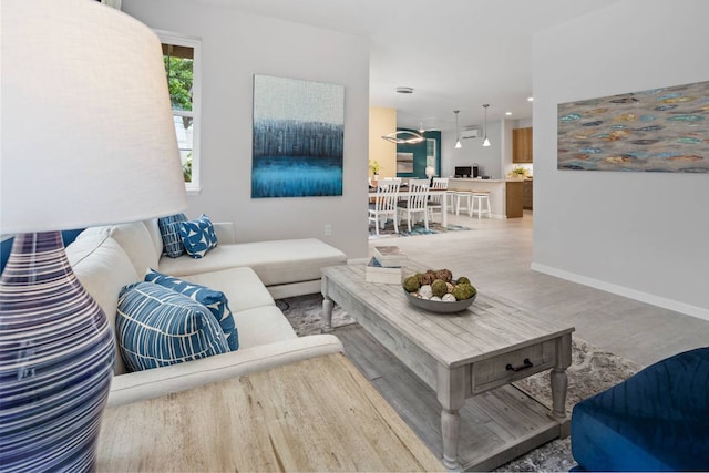 living room featuring hardwood / wood-style flooring