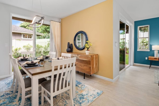 dining space with a wealth of natural light