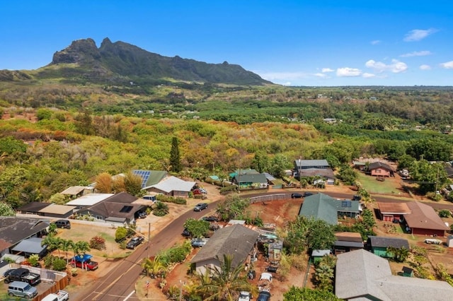 bird's eye view featuring a mountain view