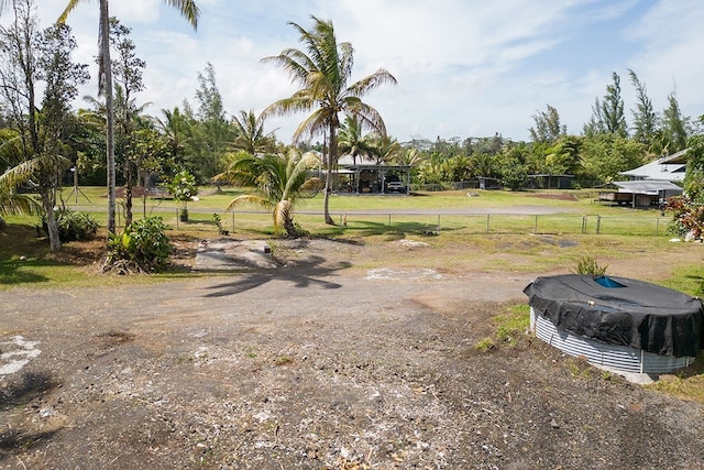 view of yard with a trampoline