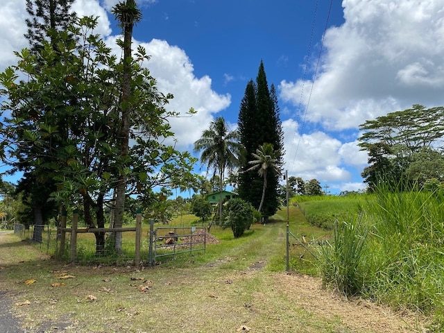 view of yard with a rural view