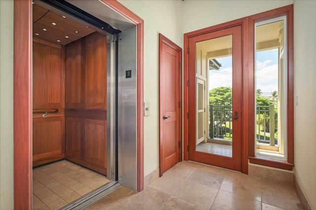 entryway with elevator