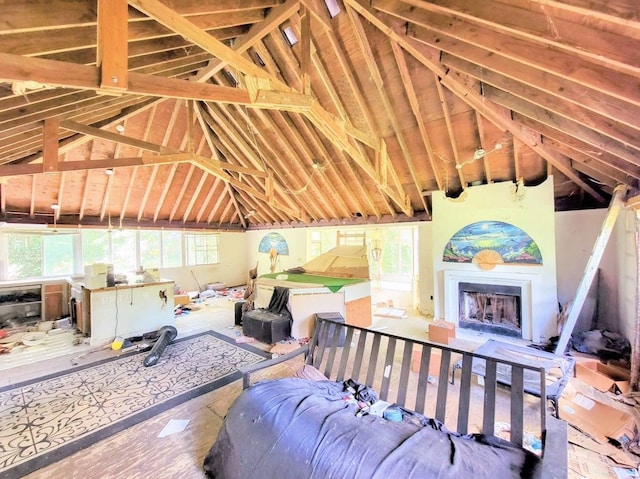 interior space with lofted ceiling