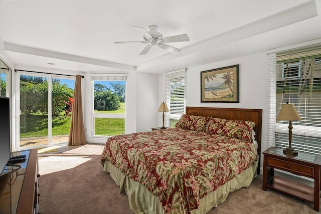 bedroom with carpet and ceiling fan