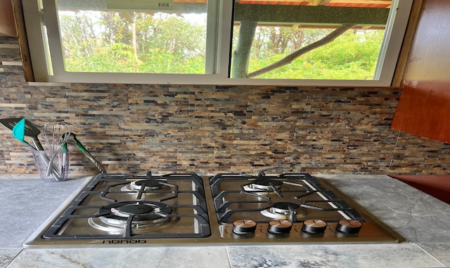 details with stainless steel gas cooktop