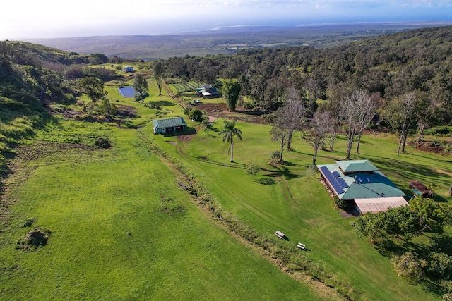 drone / aerial view featuring a rural view