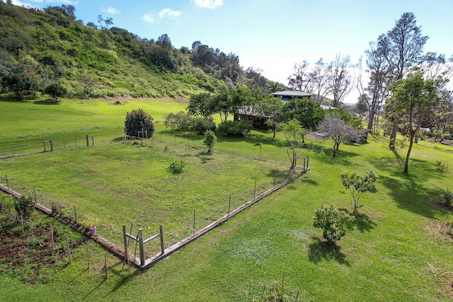 view of yard with a rural view