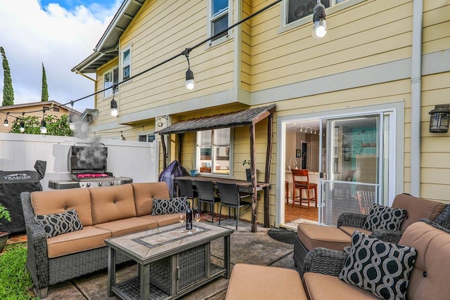 view of patio featuring outdoor lounge area