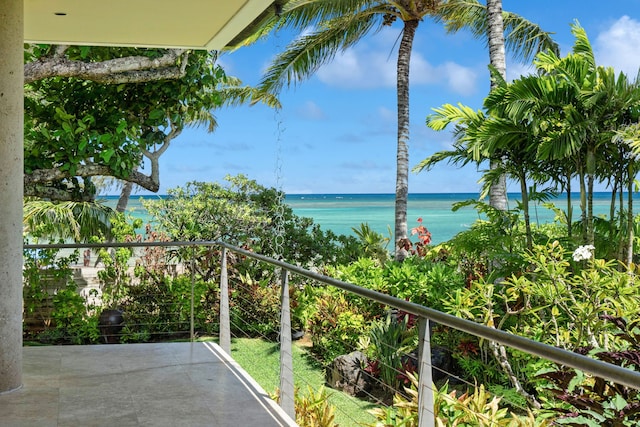 balcony with a water view