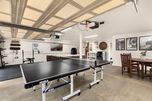 playroom with concrete flooring