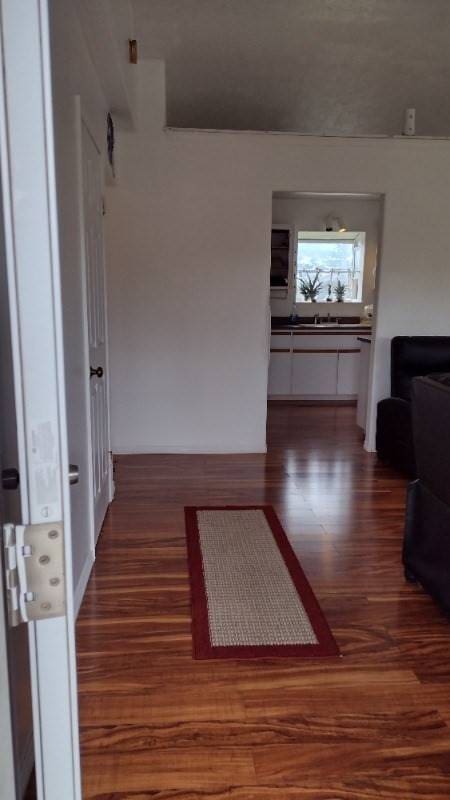 hall featuring dark hardwood / wood-style floors