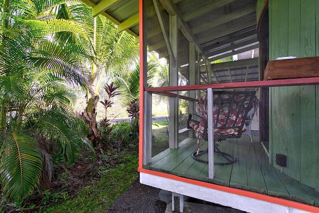 deck featuring a sunroom