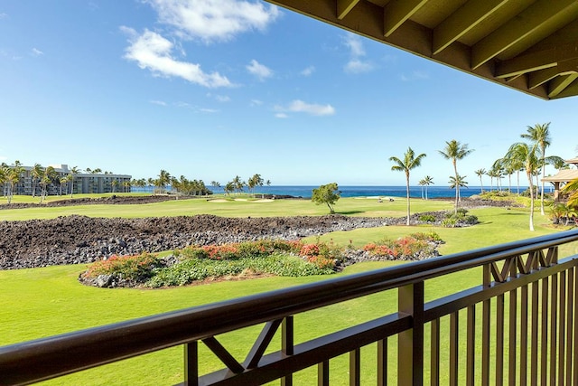 balcony with a water view