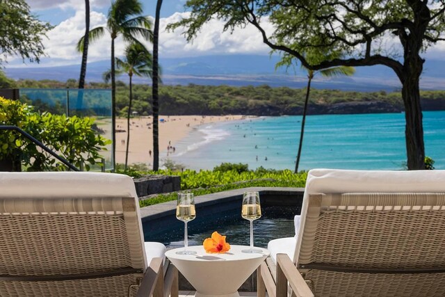 balcony with a water view