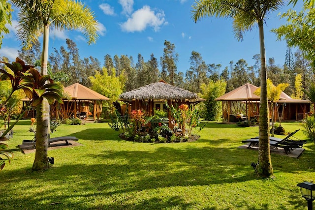 view of yard featuring a gazebo