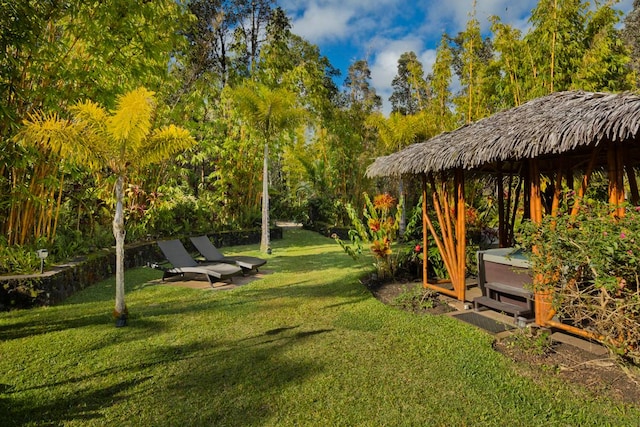 view of yard featuring a gazebo