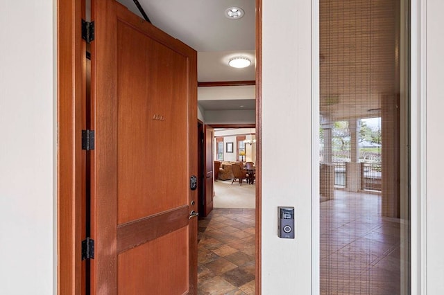 hall featuring tile patterned flooring