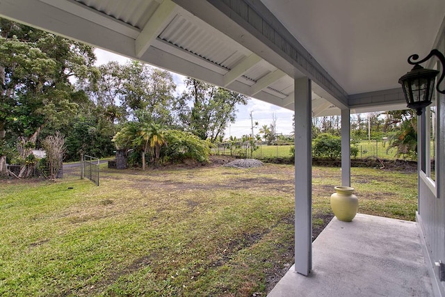 view of yard with a patio area