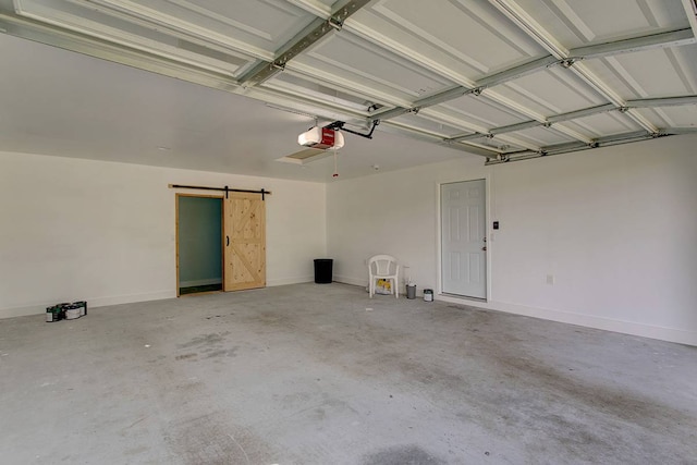 garage featuring a garage door opener