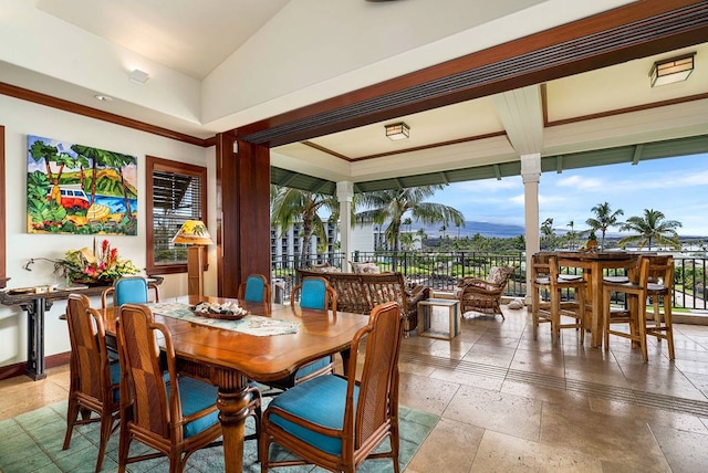 view of tiled dining space