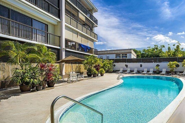 view of pool with a patio area