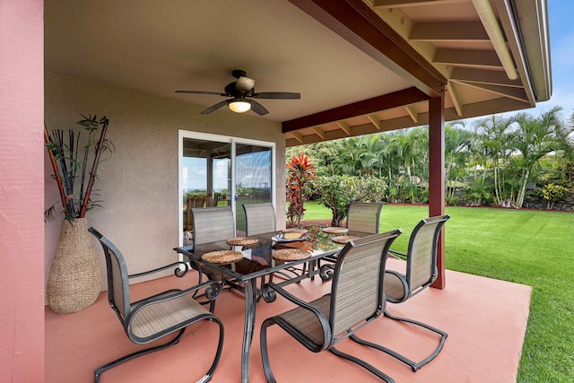 view of patio / terrace with ceiling fan