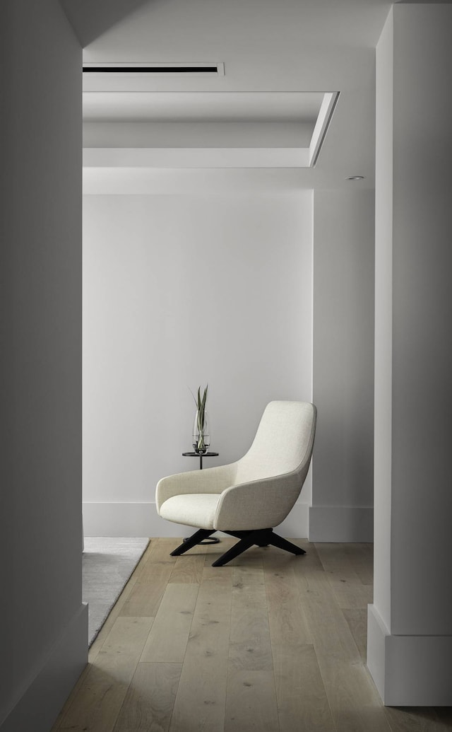 living area featuring light wood-type flooring