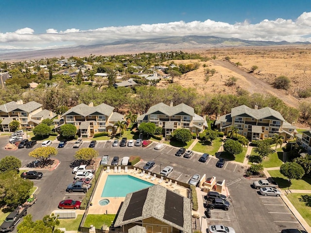 bird's eye view featuring a mountain view