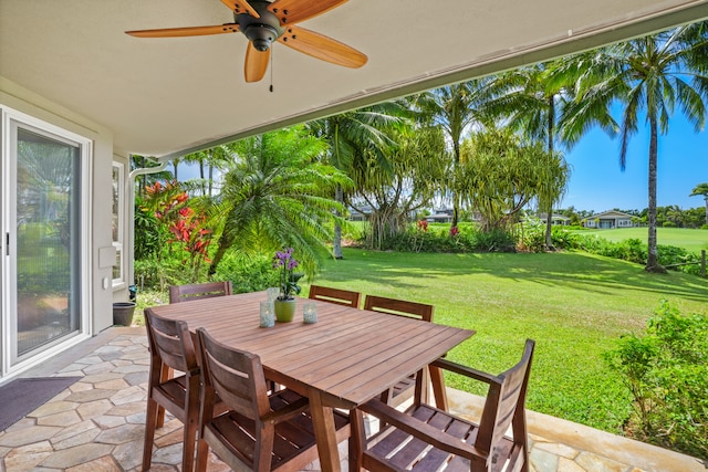 view of patio / terrace with ceiling fan