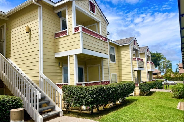 exterior space with a front lawn