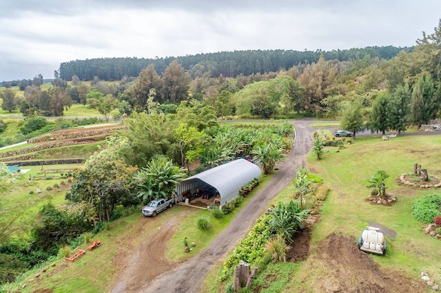 aerial view with a rural view