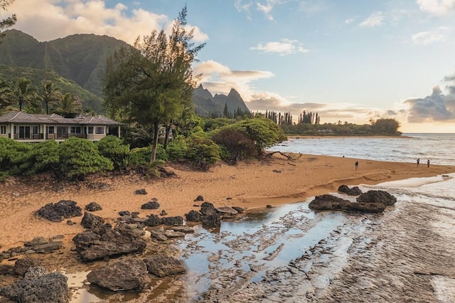 property view of mountains featuring a water view