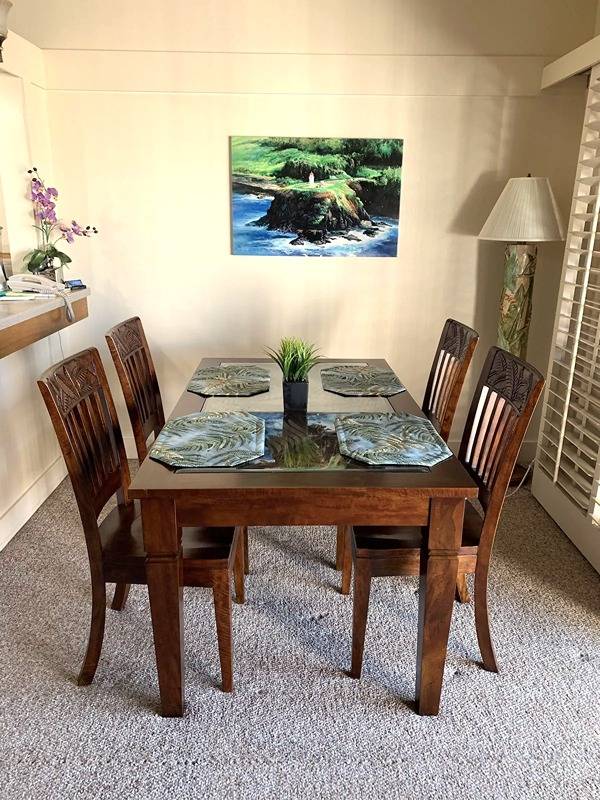 view of carpeted dining room