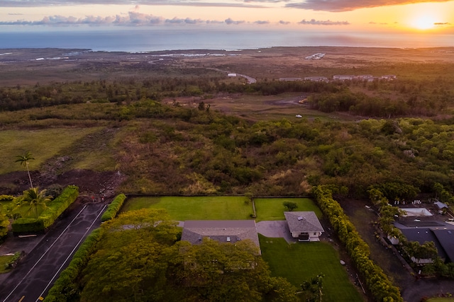 view of aerial view at dusk