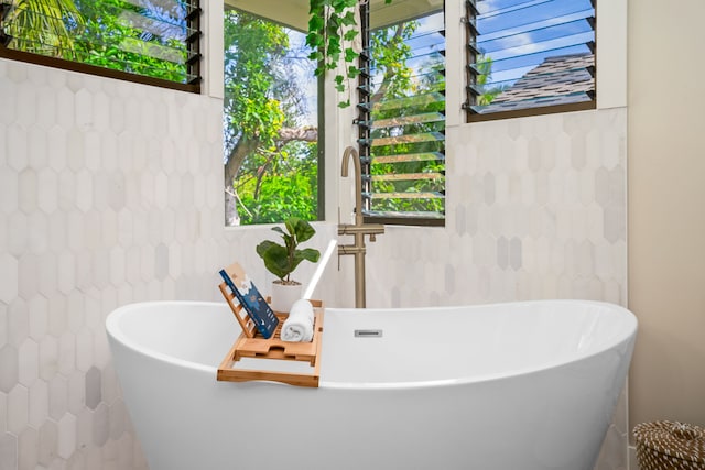 bathroom featuring a bath and a healthy amount of sunlight