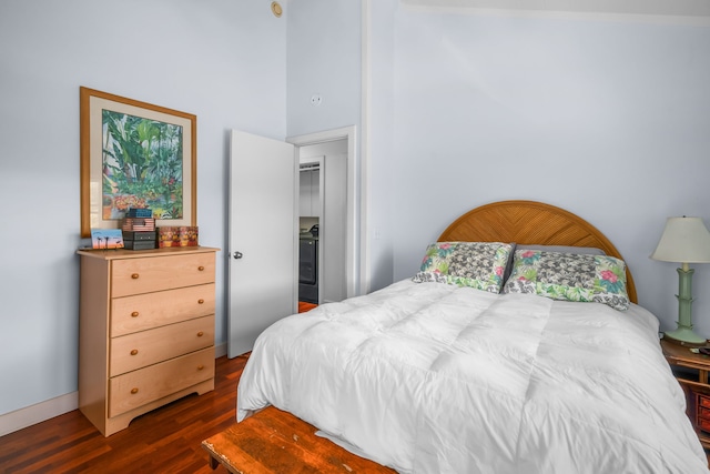 bedroom featuring dark hardwood / wood-style floors