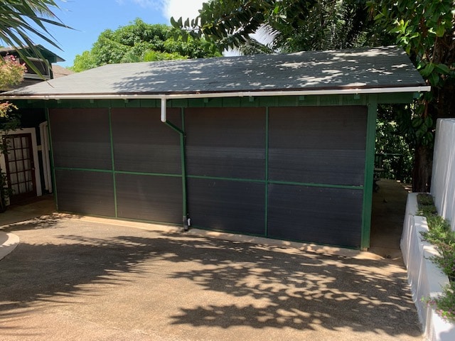 view of garage