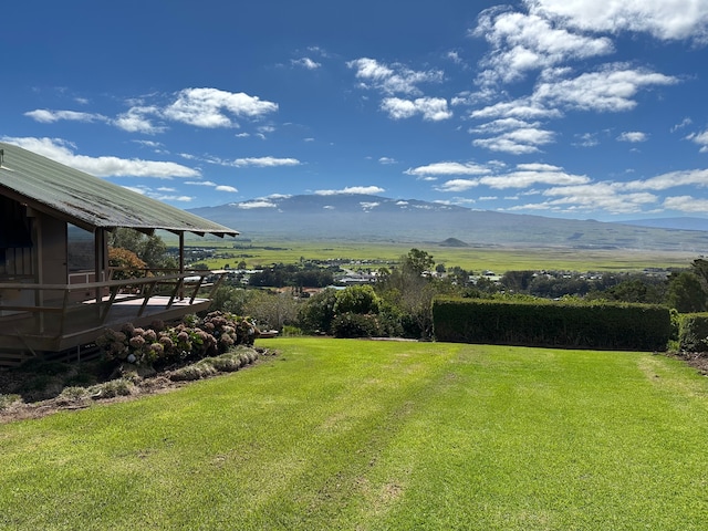 view of yard featuring a mountain view and a rural view