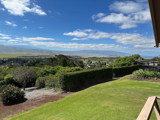 view of yard with a mountain view