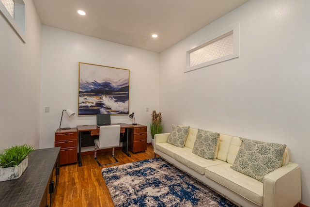 office featuring hardwood / wood-style floors