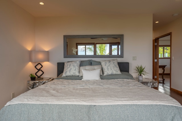 bedroom featuring hardwood / wood-style flooring