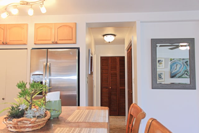 dining room with light tile patterned flooring