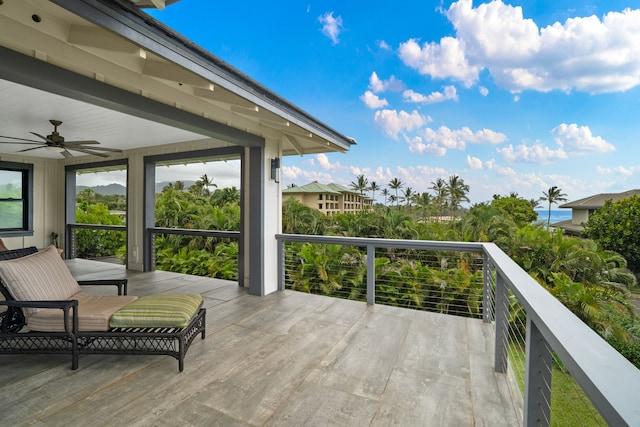 deck with ceiling fan