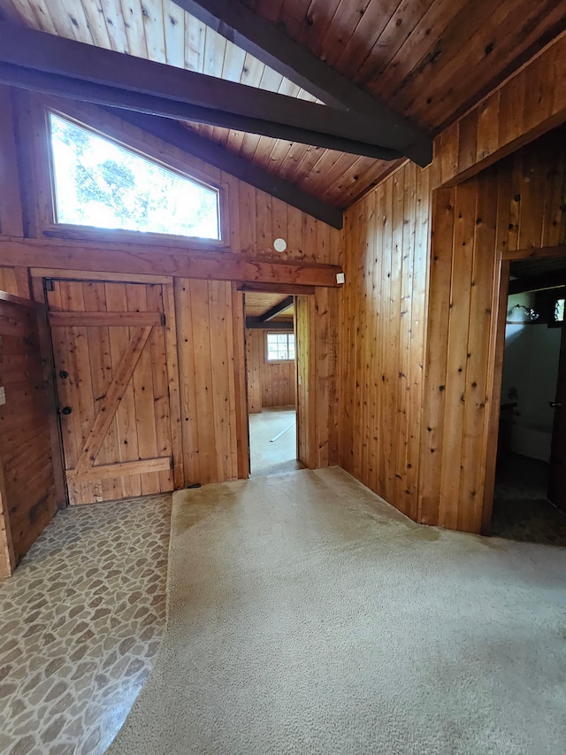 interior space featuring wood ceiling