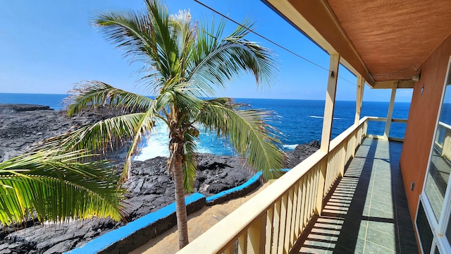 balcony with a water view