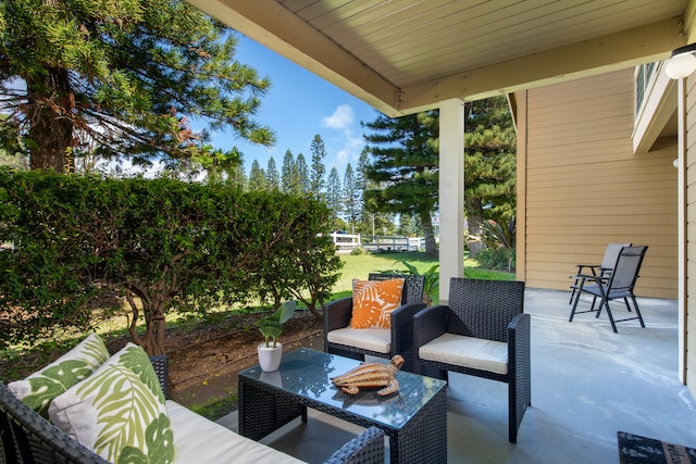 view of patio / terrace with an outdoor hangout area