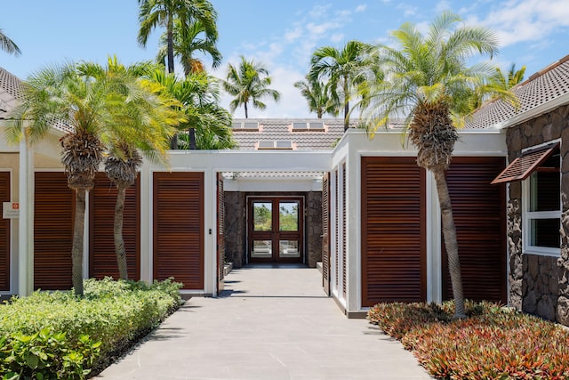 view of gate with french doors