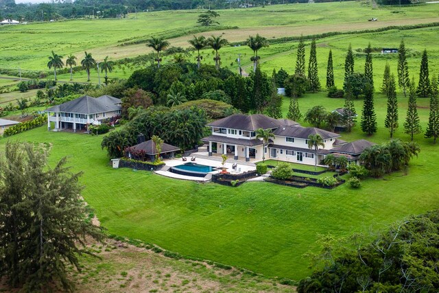 drone / aerial view featuring a rural view