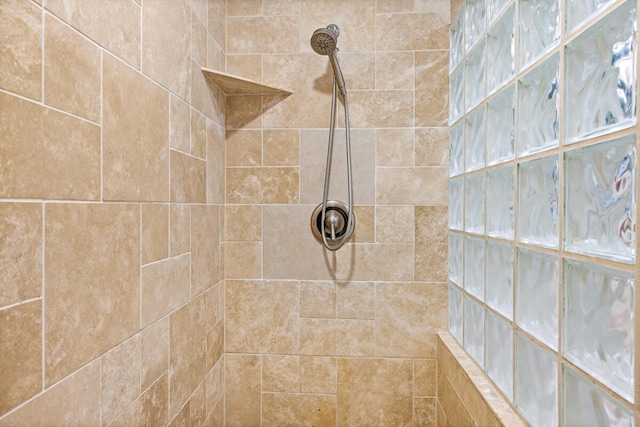 interior details with tiled shower